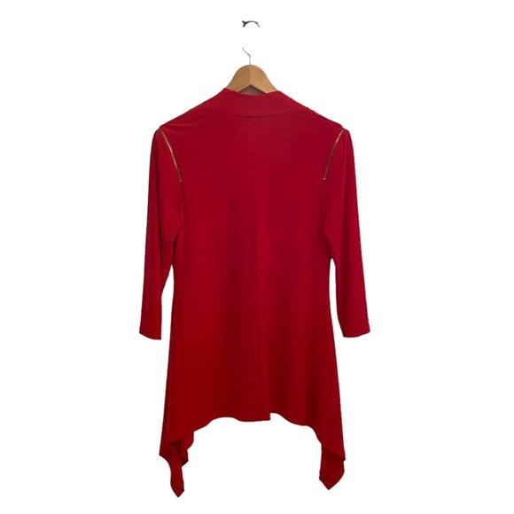 ★ Chaus | Long Flowy 3/4 Sleeve Tunic with Faux Zippers ★ - Picture 3 of 9